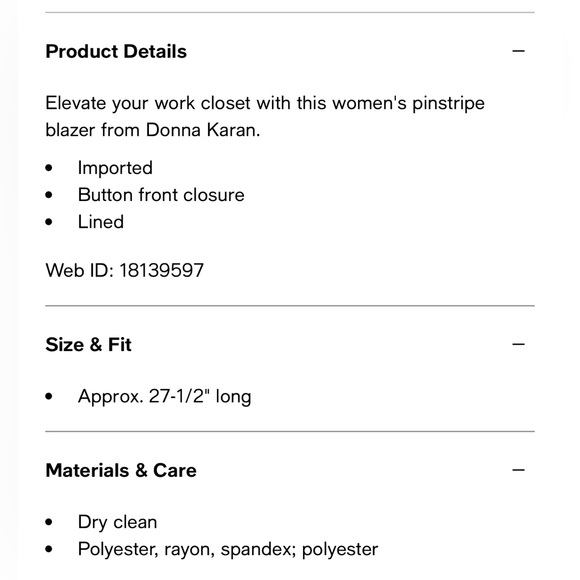 NWT 💎 Donna Karan pinstripe blazer - Picture 5 of 9